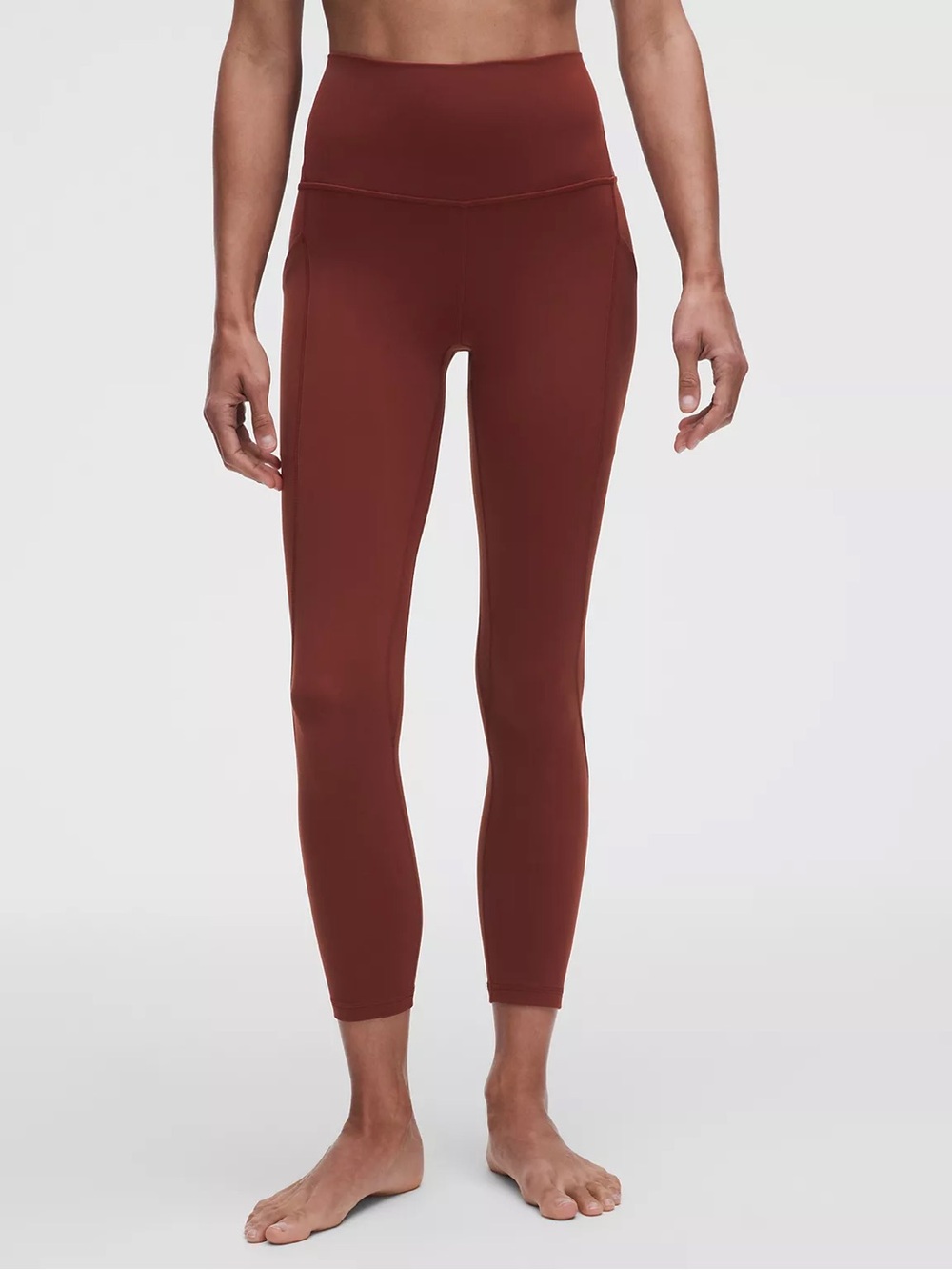Lululemon 25 inch High-Rise Leggings with pockets in burgundy
